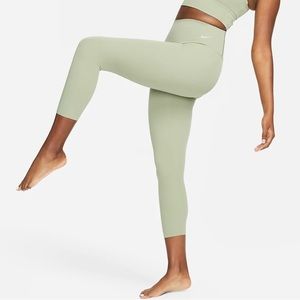 Nike Zenvy Gentle-Support High-Waisted Cropped Leggings Oil Green Large